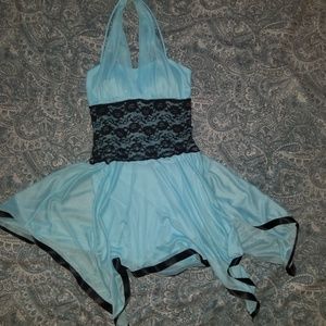 Pale blue handkerchief hem dress